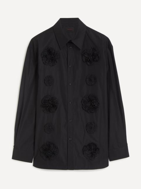 Simone Rocha Black Frill Flower Easy Shirt