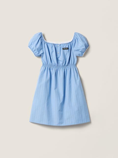 Miu Miu Checked poplin mini-dress