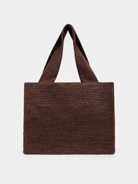 The Row Loretta dark brown raffia bag