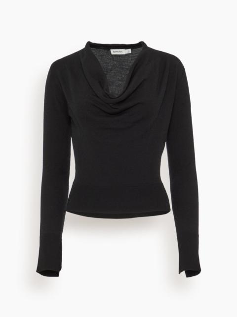 SIMKHAI Natia Cowl Neck Top in Black