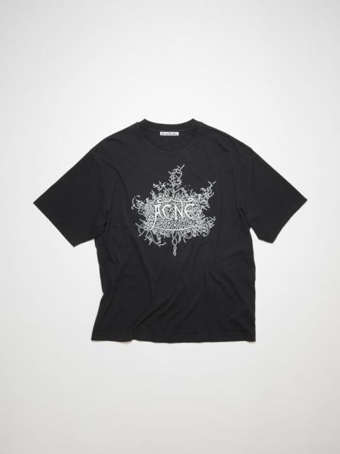 Acne Studios Glow in the dark logo t-shirt - Faded black