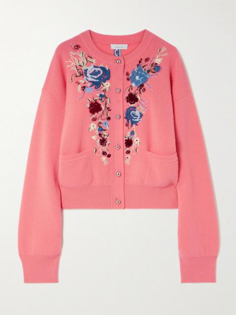 rabanne Embroidered Crystal-embellished Wool And Cashmere-blend Cardigan