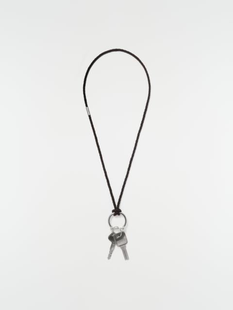 Lemaire KEYRING NECKLACE WITH BRAIDED RECYCLED LEATHER CORD