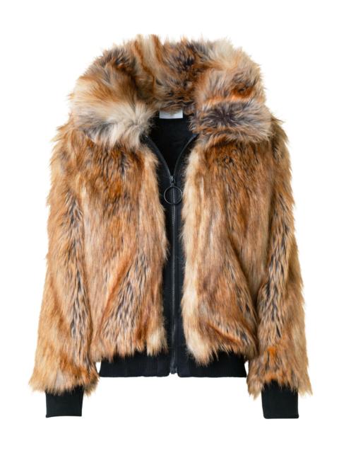 AKRIS Women's Faux Fox Fur Bomber Jacket - Camel Multicolor