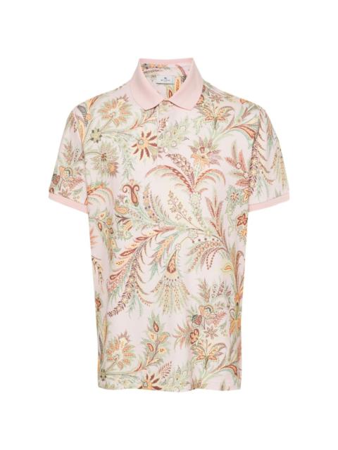 floral-print polo shirt