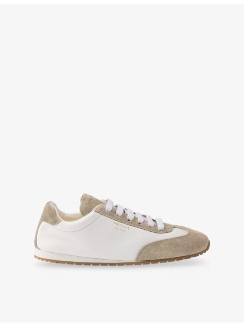 Prada Logo-Print Nappa-Leather and Suede Trainers
