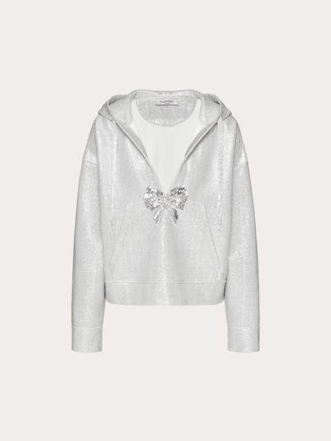 Valentino EMBROIDERED LUREX JERSEY SWEATSHIRT