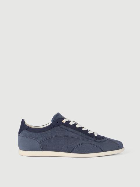 Brunello Cucinelli Textured nubuck and calfskin suede sneakers with slim outsole