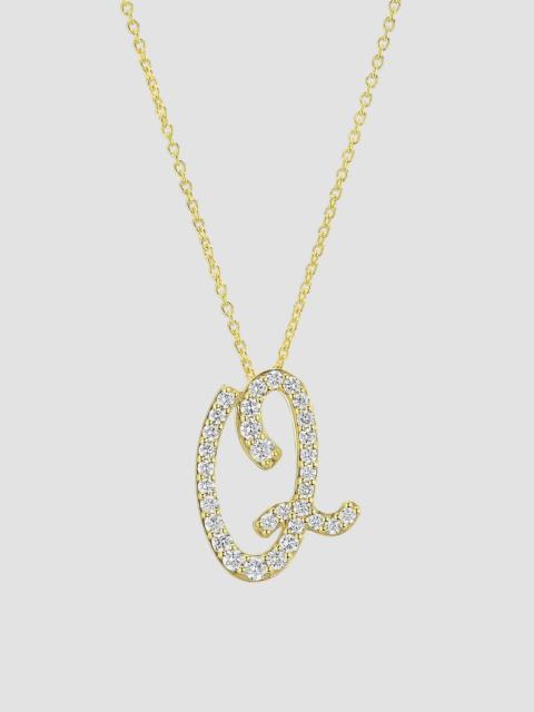 ROBERTO COIN Women's Tiny Treasures Script Initial 18K Yellow Gold, Ruby & 0.24-0.34 TCW Diamond Pendant Necklace