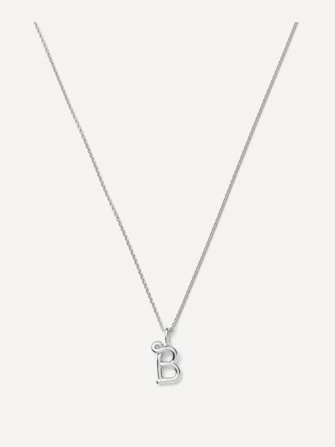 MISSOMA Sterling Silver Curly Molten Mini B Initial Pendant Necklace
