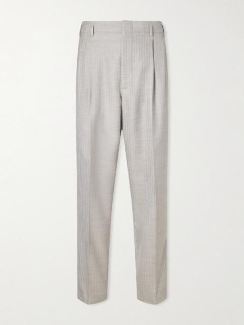 Brunello Cucinelli Tapered Pleated Cashmere and Silk-Blend Suit Trousers