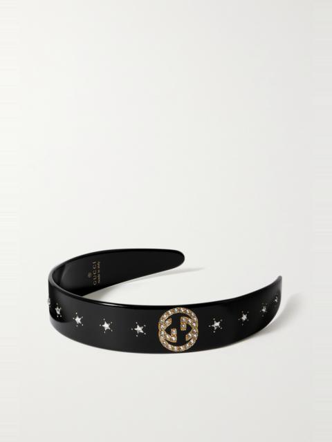 GUCCI Crystal-embellished resin hairband