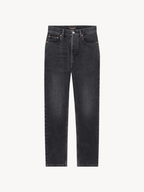 SAINT LAURENT 90'S CROPPED JEANS IN ASH BLACK DENIM