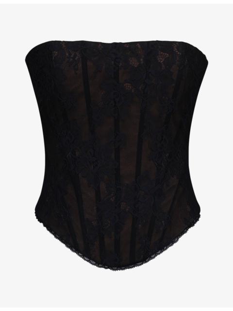 House of CB Mira Longline Strapless Woven Corset Top
