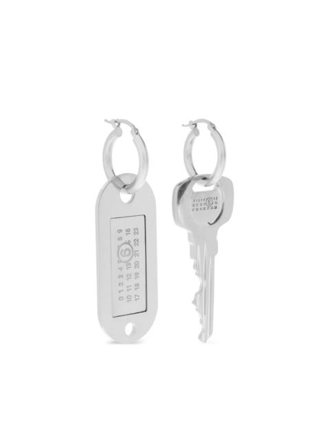 MM6 Maison Margiela Tag And Key Earrings