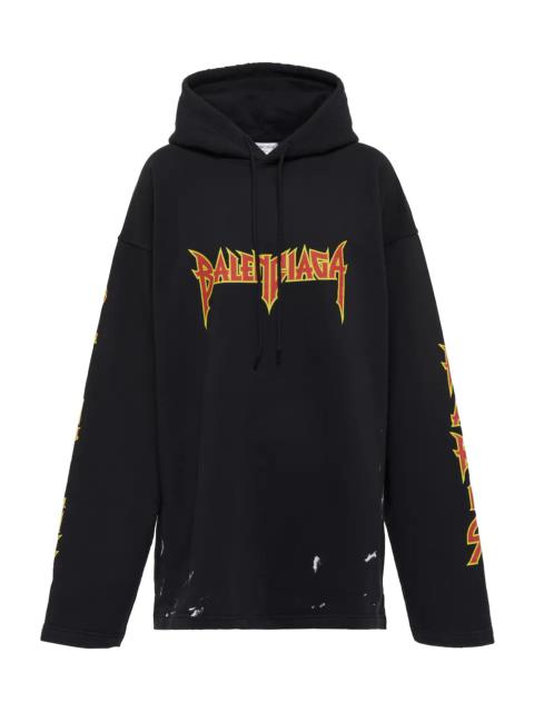 Metal oversized cotton hoodie