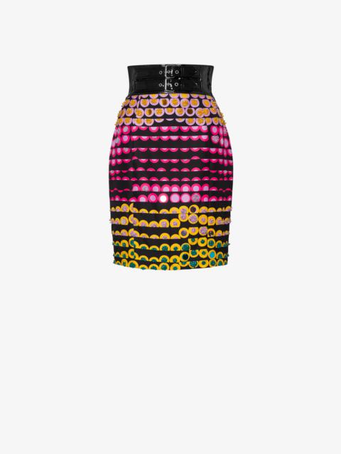 Moschino EMBROIDERED POLKA DOTS TWILL SKIRT