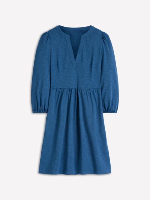 BODEN Cathy Notch Neck Jersey Dress-Tourmaline Blue