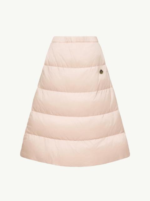 Moncler Reversible Wool Twill Padded Midi Skirt