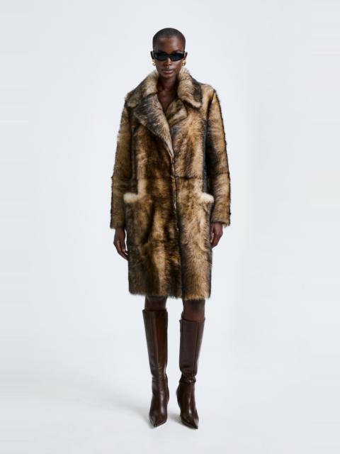 NOUR HAMMOUR Evita Shearling Coat brown
