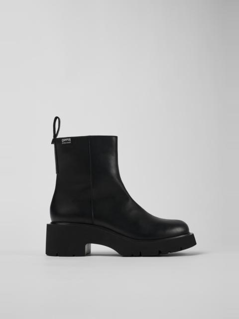CAMPER Milah Black Leather Ankle Boots for Women.