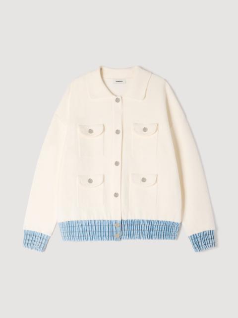 Sandro CARDIGAN WITH DENIM DETAILS