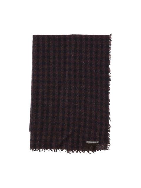Faliero Sarti plaid fringed scarf