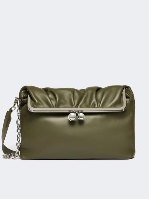 WEEKEND Max Mara Shiny Nappa leather envelope Pasticcino Bag - DARK GREEN