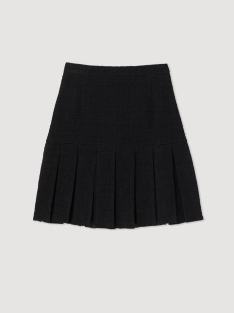 Sandro Pleated tweed skirt