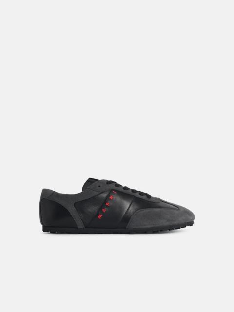 Marni 'SOFTY SOCCER' BLACK AND GREY LEATHER SNEAKERS