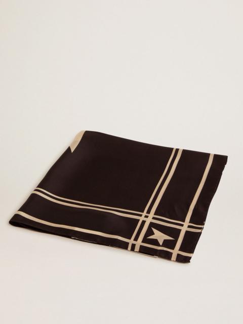 Golden Collection scarf in black with contrasting white stars and stripes
