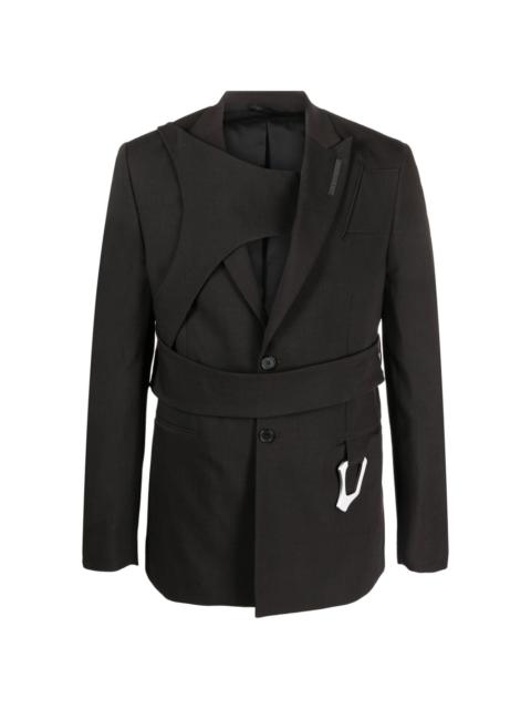 layered-effect single breasted blazer