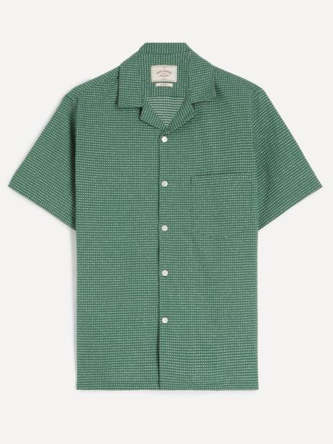 Portuguese Flannel Dots Short-Sleeve Shirt in Green