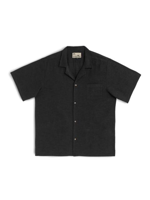 Bather Black Linen Camp Shirt