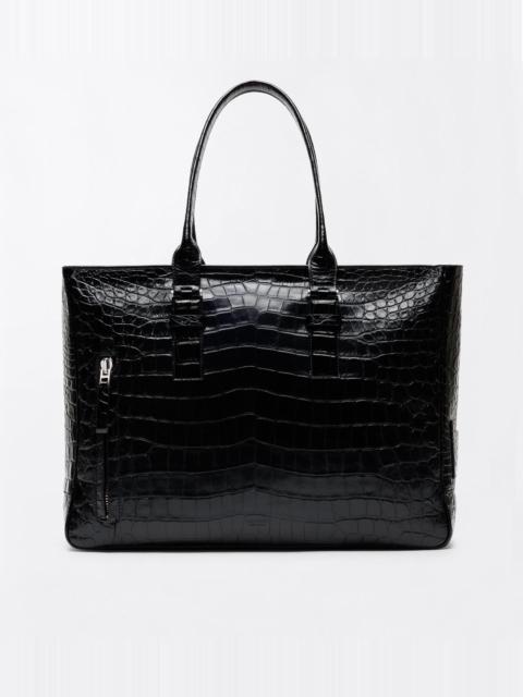 TOM FORD SOFT PRINTED CROC VICTOR TOTE