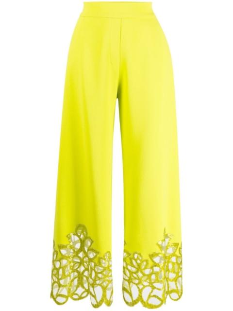 ELIE SAAB embroidered-detail cropped trousers