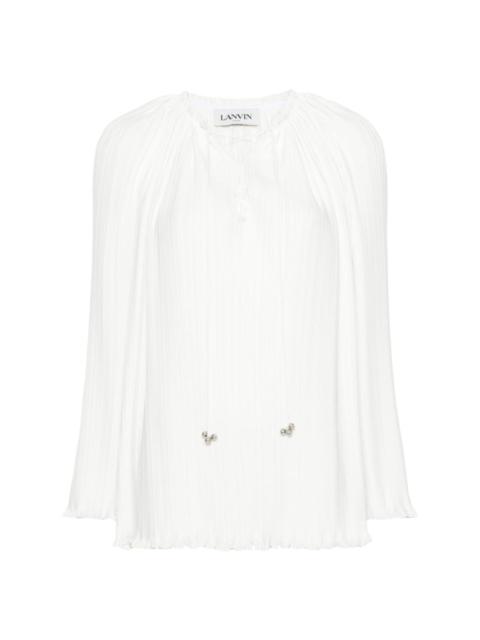 Lanvin plissÃ© lace-up blouse