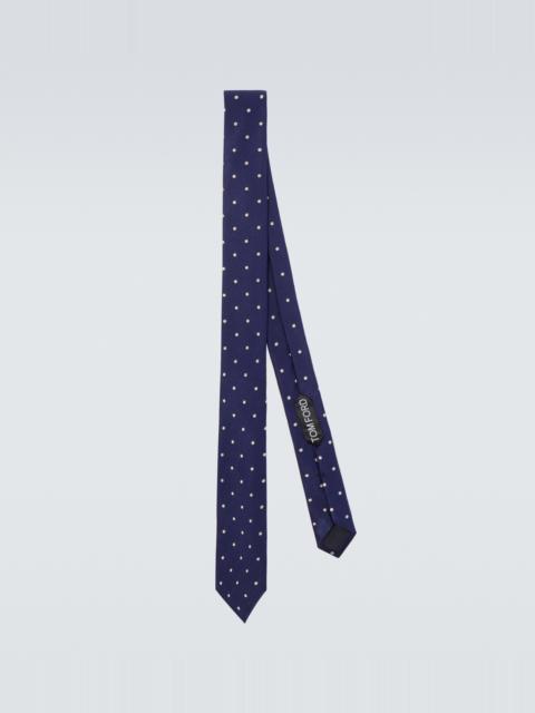 TOM FORD Polka-dot silk twill tie