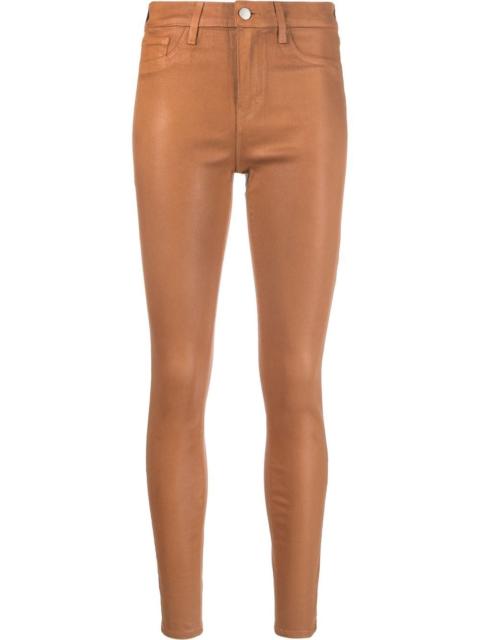L'AGENCE Marguerite coated slim-fit trousers