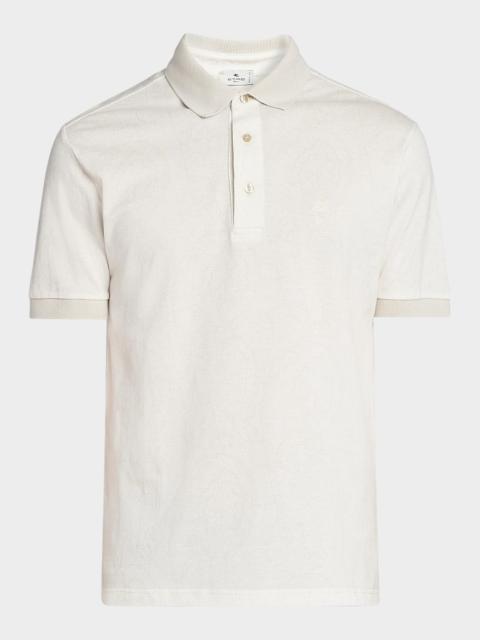 Etro Men's Tonal Paisley Cotton Polo Shirt
