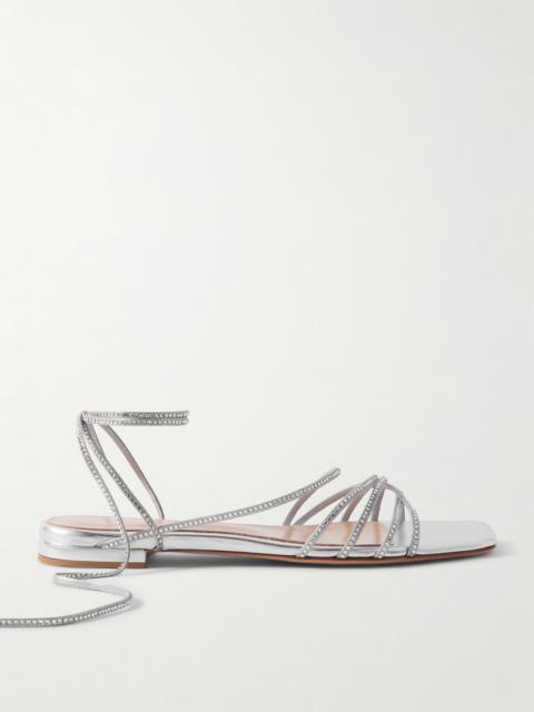 Gianvito Rossi Crystal-embellished Metallic Leather Sandals