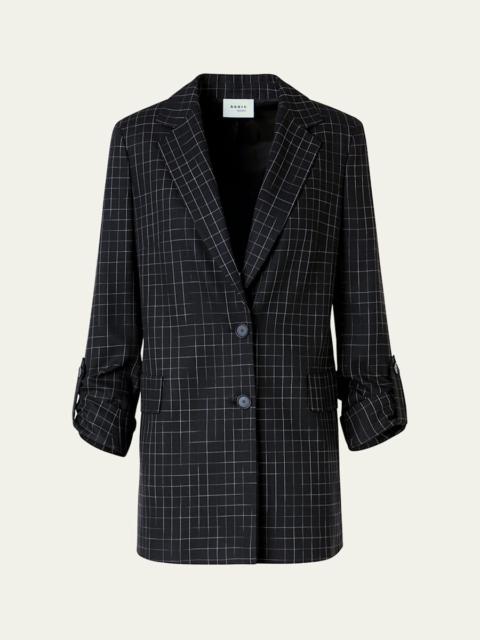 AKRIS Windowpane Check Single-Breasted Jacket