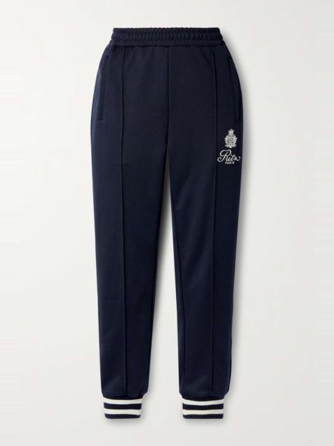 + Ritz Paris striped embroidered jersey track pants