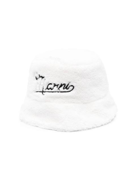 Marni textured embroidered-logo bucket hat