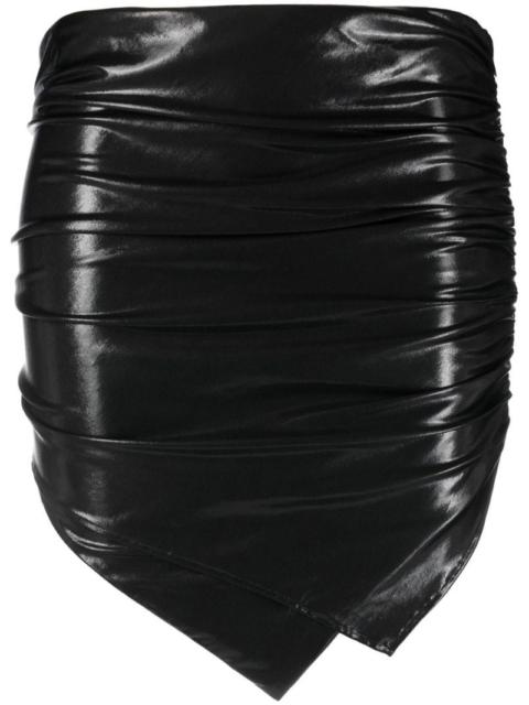 THE ATTICO ruched asymmetric mini skirt