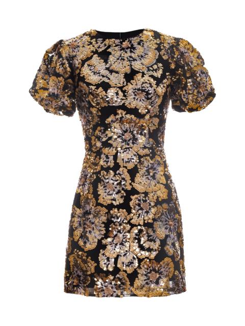 Dress The Population Women's Elsie Puff-Sleeve Cocktail Minidress - Gold Multi