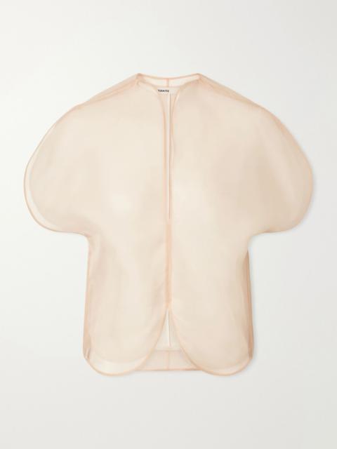 KHAITE Briar silk-organza blouse Ivory
