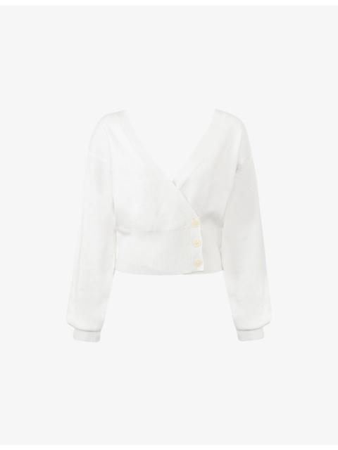 House of CB Rowan Wrap-Front Knitted Cardigan
