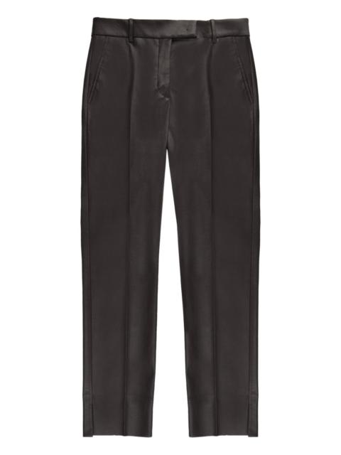 SLOWEAR x Incotex faux leather straight trousers