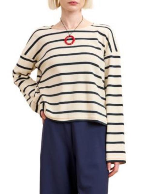 LA LIGNE Women's Long Breton Tee - Ecru Multi